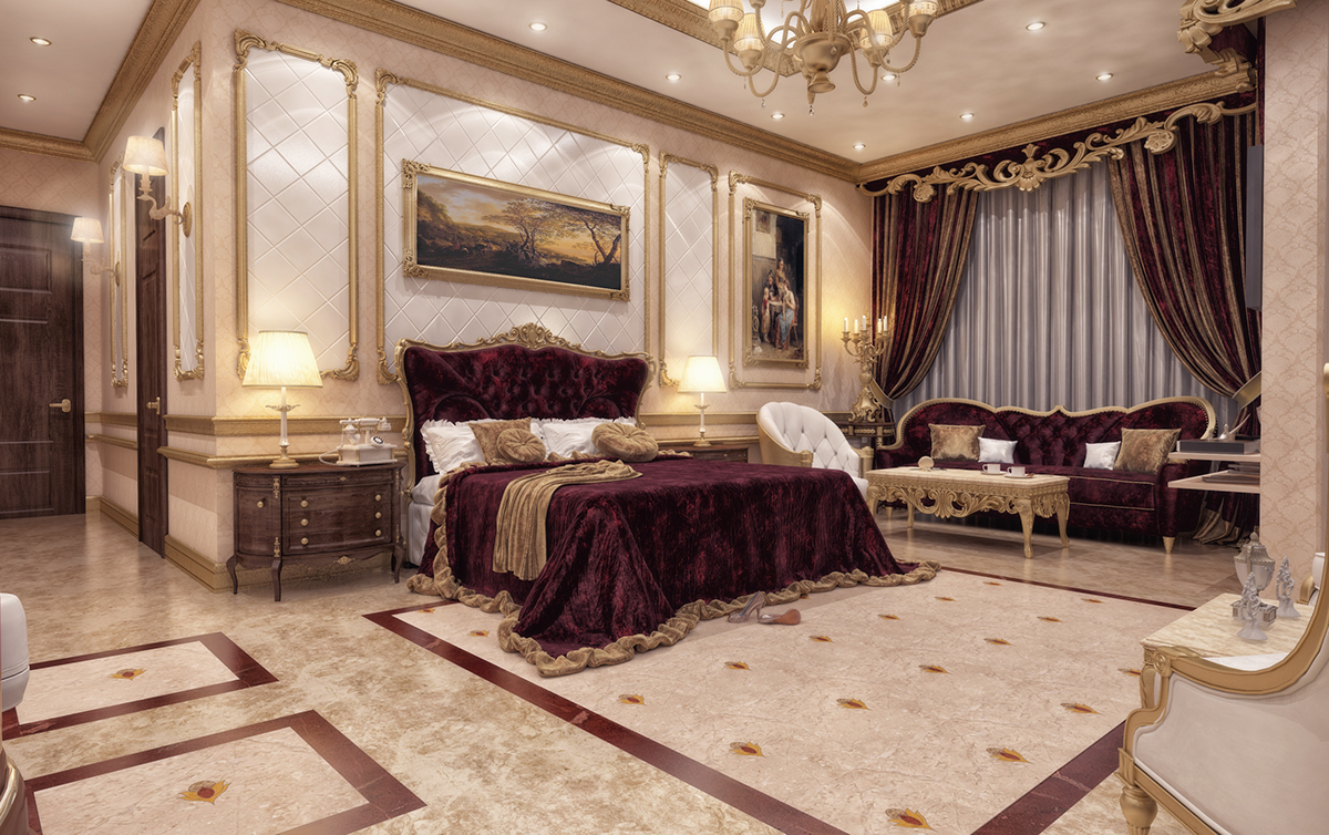 Rèm cửa phòng ngủ phong cách cổ điển thiết kế cầu kỳ, sang trọng và quý phái