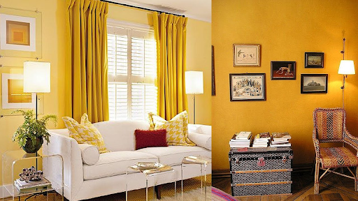 Chọn rèm vàng chanh cho khu vực phòng khách đầy năng lượng.